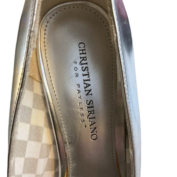 Christian Siriano Size 8.5W High Heels Pumps Shoes Metallic Silver Color - Picture 3 of 14